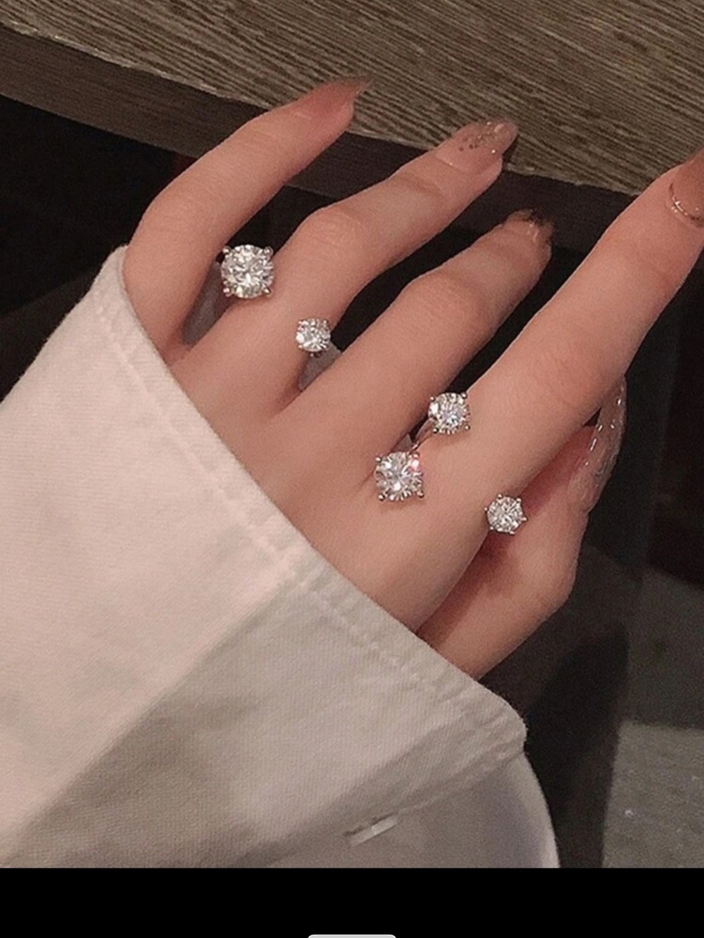 Affordable Fashion Finds Silver Open Ring with Clear Stones